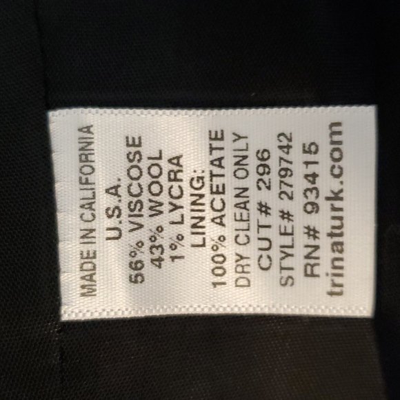 Trina Turk Los Angeles Palm Springs black pinstripe dressy cummerbund blazer - Picture 12 of 13